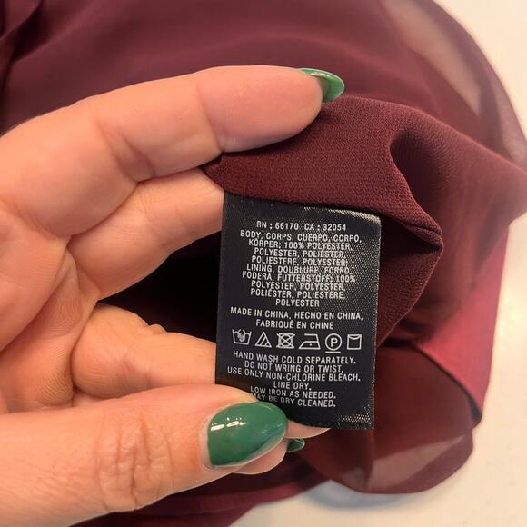 Anthropologie Moulinette Soeurs Burgundy Halter Smocked Midi Dress Size 12 - Picture 8 of 10